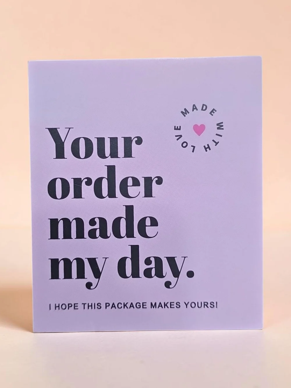 1 Packs 50 Total Small Thank You Cards | Your Order Made My Day. 3x3.5 inches